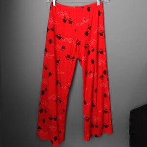 2/$13 Hue Red Waffle Knit Penguin Pajama Pants - Medium